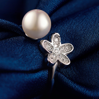 wholesale S925 silver ring pearl jewelry for women, multiple styles open-ended silver ring creative jewelry, cross-border best-selling hit product-925 silver pearl ring with adjustable opening