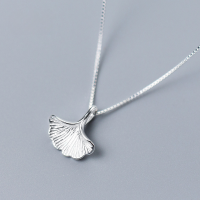 wholesale S925 Silver Necklace Women's Bohemian Artistic Ginkgo Leaf Collarbone Chain Sweet Leaf Niche Internet-Famous Necklace D0617-S925 Silver Necklace 925 Silver