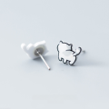 wholesale S925 silver stud earrings for women, Korean-style fashion cute kitten studs, sweet small animal ear accessories, E8978-0-1