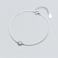 wholesale 925 Sterling Silver Women's Elegant Evil Eye Bracelet with Full Diamond Inlaid Round Chain Personality Hand Jewelry S2326-0-4