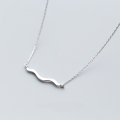 wholesale S925 silver necklace pendant women's daily Korean style fashion minimalist wave necklace personality sweet collarbone chain women D4286-0-3