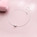 wholesale S925 silver ankle bracelet for women, Japanese and Korean style fashion personalized heart-shaped anklet, elegant and sweet love-inspired ankle accessory for women S2444-0-3