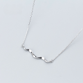 wholesale S925 silver necklace pendant women's daily Korean style fashion minimalist wave necklace personality sweet collarbone chain women D4286-0-0