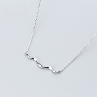 wholesale S925 silver necklace pendant women's daily Korean style fashion minimalist wave necklace personality sweet collarbone chain women D4286-s925 silver necklace 925 silver