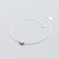 wholesale S925 silver ankle bracelet for women, Japanese and Korean style fashion personalized heart-shaped anklet, elegant and sweet love-inspired ankle accessory for women S2444-0-1