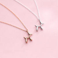 wholesale S925 silver mermaid tail necklace with sweet blue crystal pendant for women D4200-S925 Silver Necklace>925 Silver