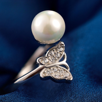 wholesale S925 Silver Ring Shell Pearl Pearl Jewelry, Ladies Multi-style Open Adjustable Silver Ring Creative Jewelry Gift Wholesale-925 silver pearl ring with adjustable opening
