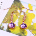 wholesale 925 Sterling Silver Love Rumei Colored Gemstone Korean Version Fashion Minimalist Natural Amethyst Earrings, Niche Popular Earrings-0-2