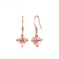 wholesale Original heart-shaped bow earrings, 925 sterling silver with natural lemon quartz rose quartz, dropshipping available-0-0
