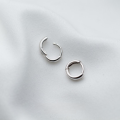 wholesale S925 Silver Earrings for Women Wholesale Minimalist Smooth Hoop Ear Clasp Circular Ear Cartilage Stud Ear Jewelry E1013-0-3