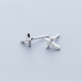wholesale S925 Sterling Silver Women's Korean Style Minimalist Diamond-Studded Cross Earrings Mini Geometric Shape Ear Jewelry E9773-0-0
