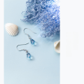 wholesale S925 Sterling Silver Women's Korean Style Fashion Bohemian Blue Teardrop Earrings Short Elegant Ear Accessories E995-0-3