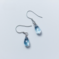 wholesale S925 Sterling Silver Women's Korean Style Fashion Bohemian Blue Teardrop Earrings Short Elegant Ear Accessories E995-0-2