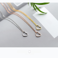 wholesale S925 silver Nalan sweet minimalist hollow heart necklace elegant ladies collarbone chain D3634-0-3