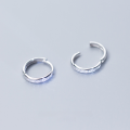 wholesale S925 Silver Korean Style Minimalist Diamond-Inlaid Round Ear Clips, Elegant and Artistic Small Hoop Ear Accessories G0037-0-1