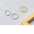 wholesale S925 silver women's minimalist wave-pattern twisted rope open ring trendy knot index finger single ring J3552-0-3