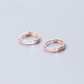 wholesale S925 Silver Korean Style Minimalist Diamond-Inlaid Round Ear Clips, Elegant and Artistic Small Hoop Ear Accessories G0037-0-0
