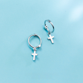 wholesale S925 silver cross ear studs for women, Korean-style fashionable ear bone studs, unique small earrings, women's ear accessories E8534-0-3