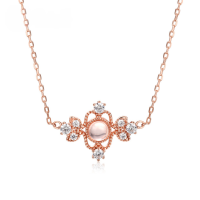 wholesale 925 Silver New Color Gemstone Jewelry, Natural Rose Quartz Korean Style Necklace Pendant, Quality Supply-Rose Quartz &gt; 925 Silver