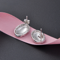 wholesale 925 Silver Ear Studs for Women, Elegant Korean Style with Purple Zircon Inlay, Fashion Earrings, Silver Jewelry Wholesale-0-3