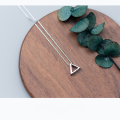 wholesale S925 silver triangle necklace Korean style single diamond geometric triangle clavicle chain D2813-0-3