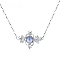 wholesale Metal material light luxury jewelry autumn winter long feather necklace Korean fashion versatile pendant clothing accessory chain-Freshwater pearls plated with light gold &gt; 925 silver