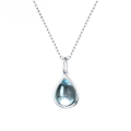 wholesale 925 Silver New Korean Fashion Versatile Girl Blue Topaz Sweet Teardrop Pendant Necklace Wholesale from Manufacturer-0-0