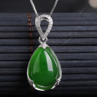 wholesale 925 Sterling Silver Embroidered Willow Leaf Hetian Jade Pendant for Vintage Style Hanfu Qipao Necklace-White Jade Willow Leaf Pendant (without chain)  925 Silver