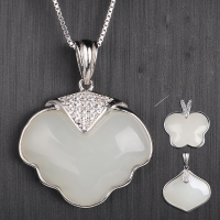 wholesale 925 Silver Inlaid Bat Natural Hetian Jade Pendant with Certificate, Vintage Chinese Style Wholesale-Bat pendant (without chain)  925 silver