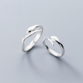 wholesale S925 silver sweet and light luxury style snake couple rings, cute animal rings for men and women, pair rings J4827-0-1
