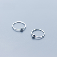 wholesale Metal S925 sterling silver ear hoops for women, sleep without taking off, small ear studs, minimalist light beads, niche fashion earrings E1217-S925 silver pair silver 6mm