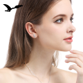 wholesale S925 Silver Leaf Earrings Women Small Fresh Creative Ear Feather Minimalist Student Korean Accessories Factory Wholesale-0-3