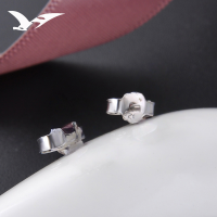 wholesale S925 silver-plated white gold small leaf earrings, Korean-style minimalist fresh and simple student accessories-Earrings-[Not suitable for Tremella plug]