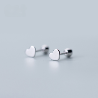 wholesale S925 Silver stud earrings for women, fashionable and sweet polished heart-shaped earrings with a pearl, versatile wearing style-S925 silver earrings pair 925 silver