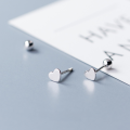 wholesale S925 Silver stud earrings for women, fashionable and sweet polished heart-shaped earrings with a pearl, versatile wearing style-0-1