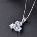 wholesale S925 silver zircon meteorite pendant necklace for women students, sweet and fresh jewelry-0-0