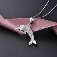 wholesale S925 silver full diamond moon pendant necklace, Korean style fashionable trendy personalized jewelry, original factory wholesale-Single Pendant - Without Chain>925 Silver