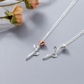 wholesale S925 silver necklace with Korean-Japanese style fashionable personalized rose pendant, elegant and unique floral collarbone chain for women D4826-0-3