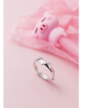wholesale S925 Silver Women's Korean Style Small Fresh Cute Pig Adjustable Ring Animal Ring J4856-0-3