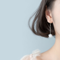 wholesale Metal Material: S925 Sterling Silver Earrings for Women, Christmas Fashion Ice Crystal Flower Long Drop Earrings, Sweet and Elegant Floral Ear Jewelry for Women E6296-0-1