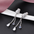 wholesale S925 silver rose bud earrings with fashion micro-inlaid zirconia, creative silver jewelry for women-0-0