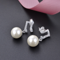 wholesale S925 Sterling Silver Korean Style Fashion Letter O Light Bead Earrings Sweet Cute Girl's Jewelry G0783-0-2