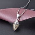 wholesale S925 Silver Ice Cream Cone Pendant Necklace, Sweet and Fresh Fashionable Personalized Women's Micro-Paved Zircon Jewelry Wholesale-0-0