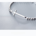 wholesale S925 silver chain bracelet for women, Japanese and Korean style fashion cross bracelet, elegant and individual small light bead hand accessory for women S2801-0-3