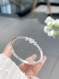wholesale 999 Sterling Silver Bow Middle-to-Older Children's Bracelet for Girls, Elementary School Kids, Silver Jewelry, Single Piece-0-11