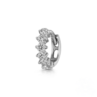wholesale S925 Sterling Silver Cartilage Piercing Zircon Ear Cuff, An Ins Punk Style Ear Bone Clip-Single platinum #12 925 silver