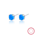 wholesale 925 Silver Cross-Border Hot-Sell Women's Stud Earrings with Four-Prong Setting, Round Opal Australian Opal, Fashion Minimalist High-End Sense Jewelry-0-4