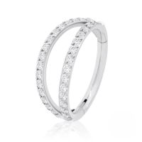 wholesale S925 Sterling Silver Double-layer Zircon-studded Cartilage Ear Bone Nose Piercing-Single platinum-style 1