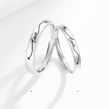 wholesale S925 Sterling Silver Couple's Rings, Minimalist Vintage Design for Men and Women Students, Niche Style, Long-Distance Relationship Gift for Girlfriend-0-0