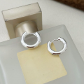 wholesale S925 Sterling Silver Smooth Minimalist Hoop Earrings for Women, Small Niche Luxury Fashion Eco-style Ear Clips Trendy-0-0